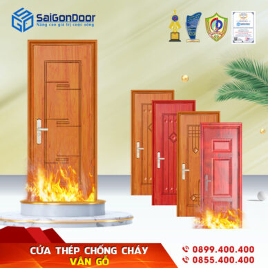 CỬA THÉP VÂN GỖ